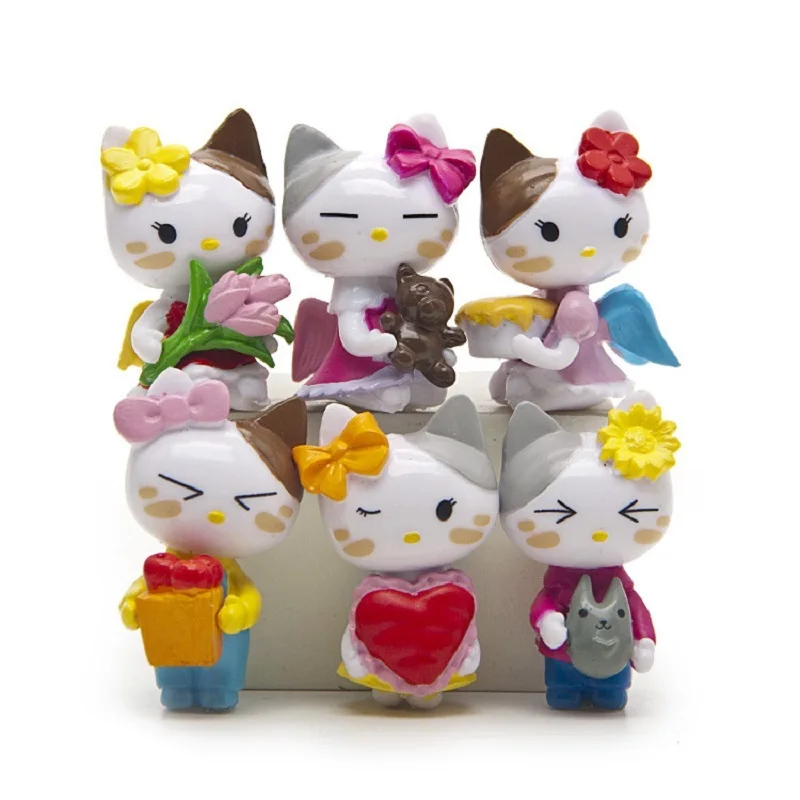 Лидер продаж 6 шт./компл. мини мультфильм рисунок Hello Kitty Kawaii цифры Игрушечные