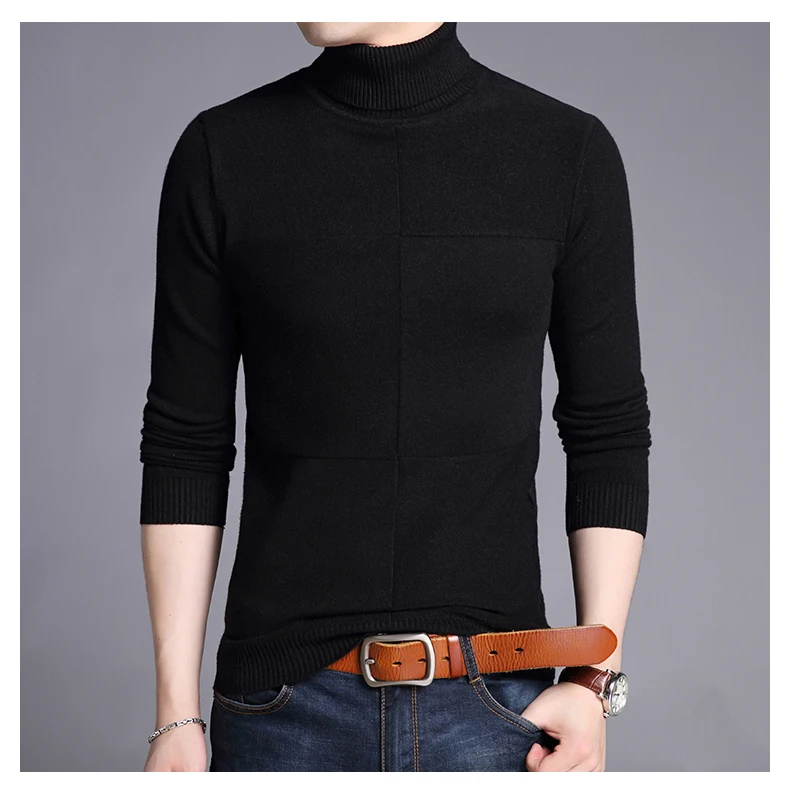 Водолазка мужская кашемировый пуловер для мужчин Slim Fit Джемперы толстые теплые осень зима корейский стиль Повседневный пуловер Homme мужская одежда