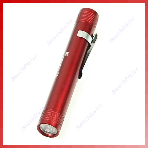 Free Shipping 3W Bright Waterproof Pen LED Flashlight Torch Mini Red Y106|torch soldering|torch pentorch key |