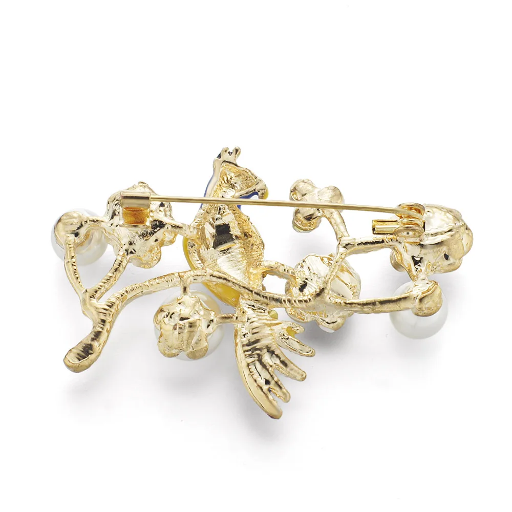 Женская Брошь с эмалью Dalaful брошь в форме попугая имитация жемчуга стразы