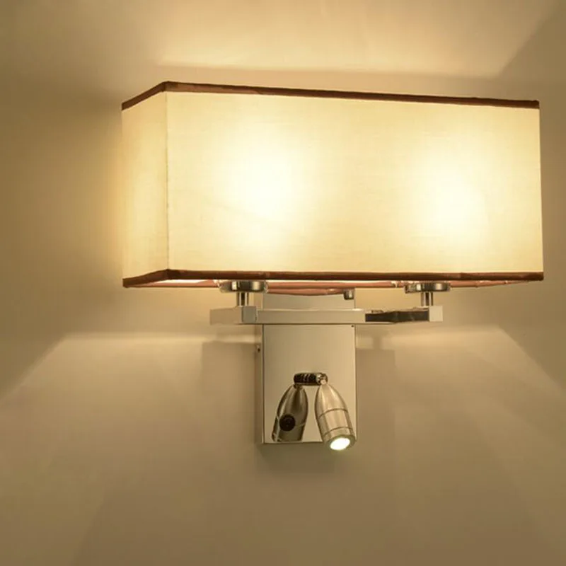 

Modern minimalist atmosphere hotel room reading double headlights bedroom led stainless steel bedside lamp led wall lamps
