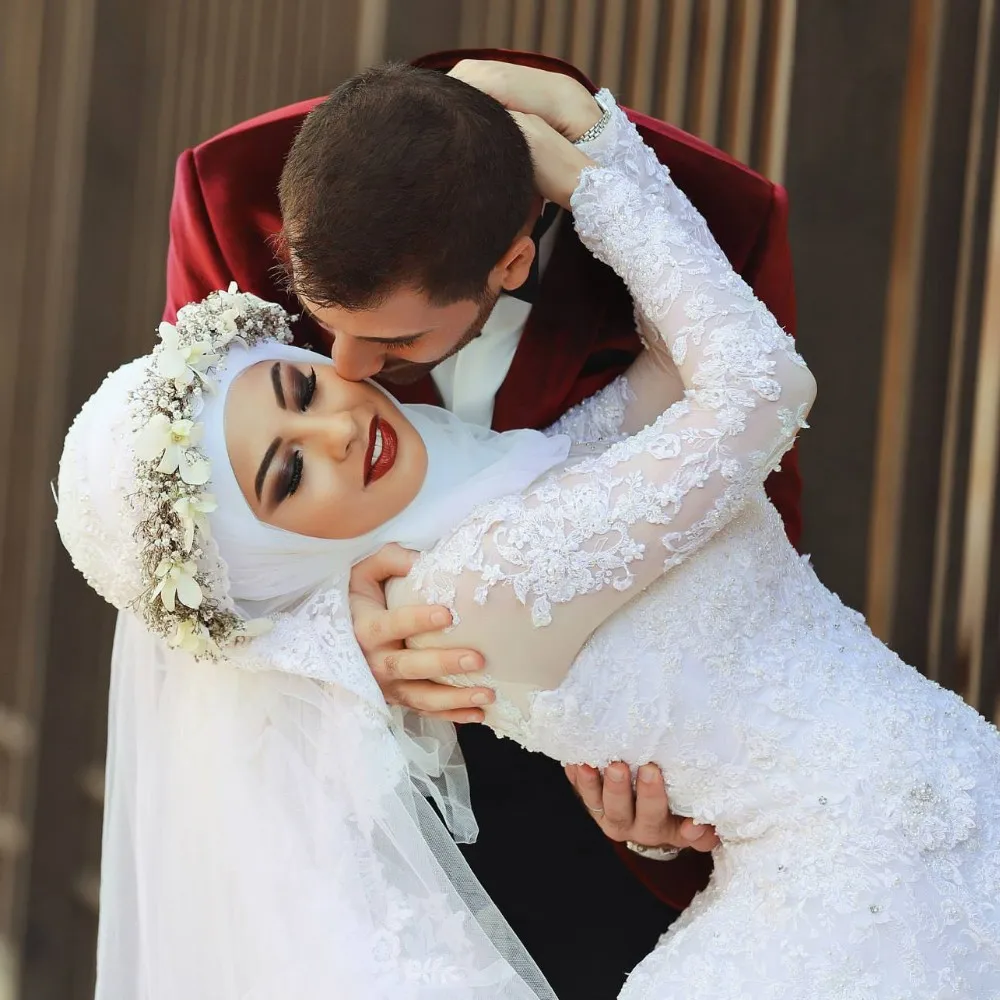 Арабский хиджаб свадебные платья в стиле Саудовской Аравии мусульманские с