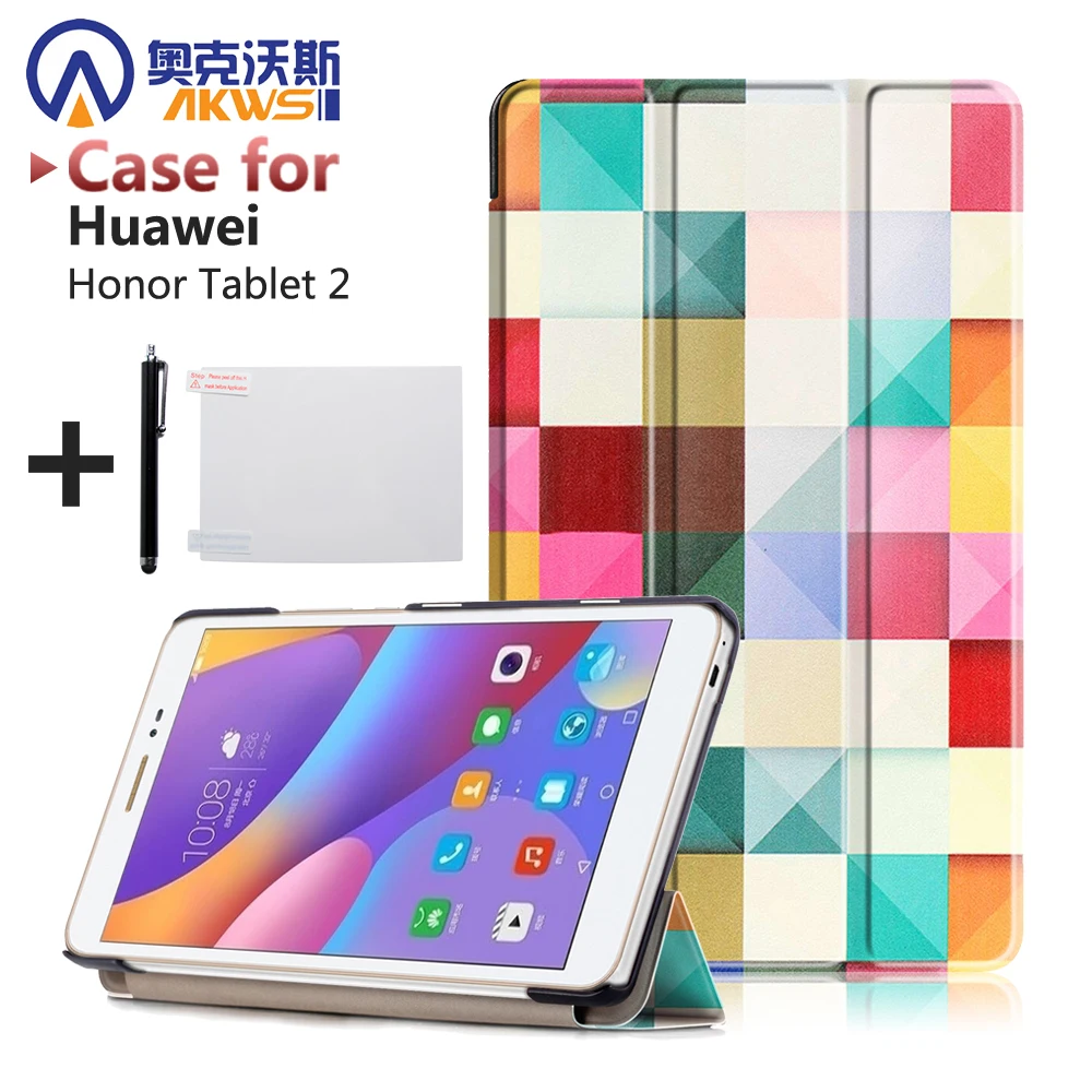 Ультра тонкий шелк зерна кожаный чехол для Huawei Honor 2 jdn-al00/W09 8.0 Tablet Stand Обложка +