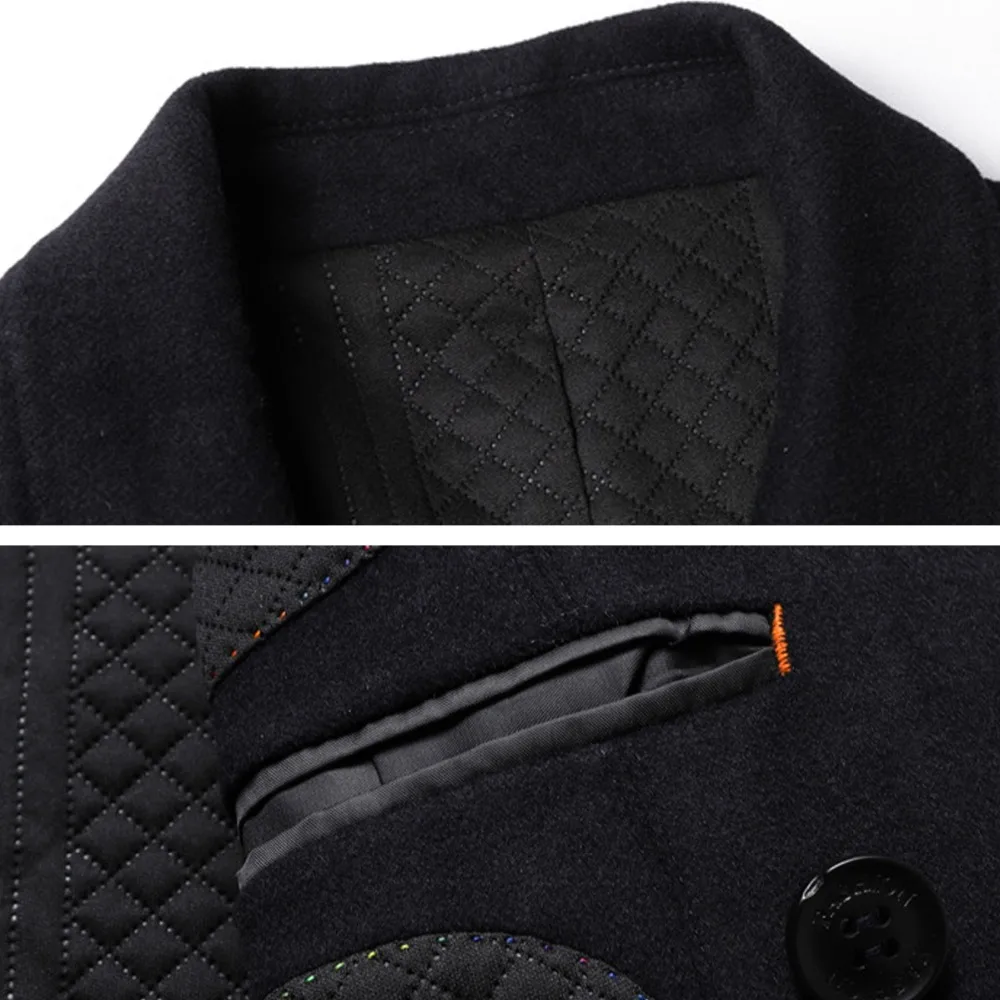 Holyrising мужское шерстяное пальто с двумя пуговицами утепленное Manteau Homme Hiver