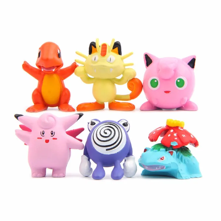 6 шт./компл. милая кукла чармандер венузавр Clefable jigglyслой Meowth поливилл 3 ~ 4 см милые
