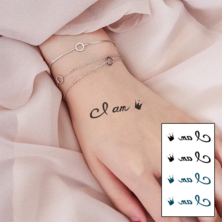 Я Queen цвета черный синий новый модные водонепроницаемые временные татуировки