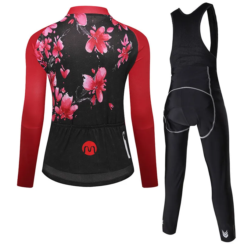 Women Cycling Jersey Set With Bib MTB Bike Clothing Winter Breathable Mountian Bicycle Clothes Ropa Ciclismo | Спорт и развлечения