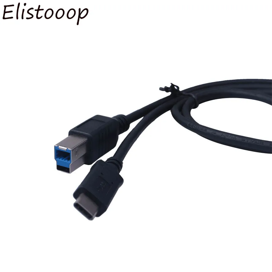 Elistooop USB-C USB 3 1 Тип C Штекерный разъем к 2 0 B кабель для передачи данных телефона Macbook