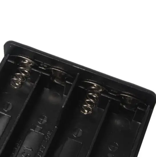 4 *AAA Plastic Container Hard Battery Srorage Box Holder AAA Batteries Case With ON/OFF Switch Wired Lead Black Digital Hot |