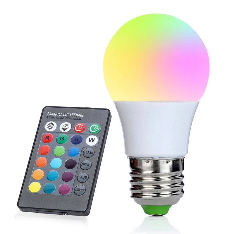 RGB Bulb E27 RGB светодиодный светильник, 3 Вт, 110 В, 220 В, светодиодный светильник, 16 цветов, с ИК-пультом дистанционного управления, лампада для украшения дома, праздника - Испускаемый цвет: RGB Bulb