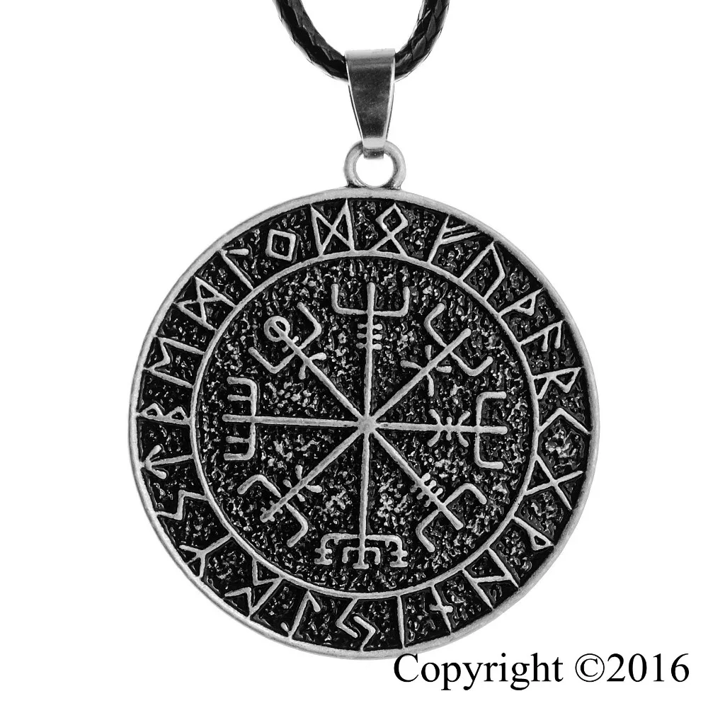 LANGHONG 1 шт. амулет викингов ожерелье кулон Norse Vegvisir с дизайном Руна оригинальные