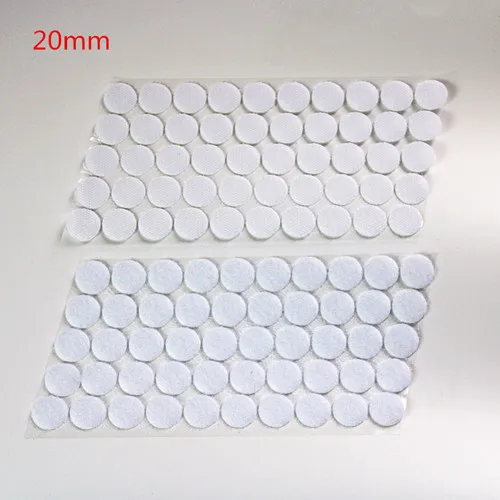 20mm 100 пар 10-25 мм белая круглая DIY волшебная нейлоновая наклейка двухсторонние клейкие крючки петли, диски лента с липучками для шитья Липучка для подвешивания - Цвет: 20mm