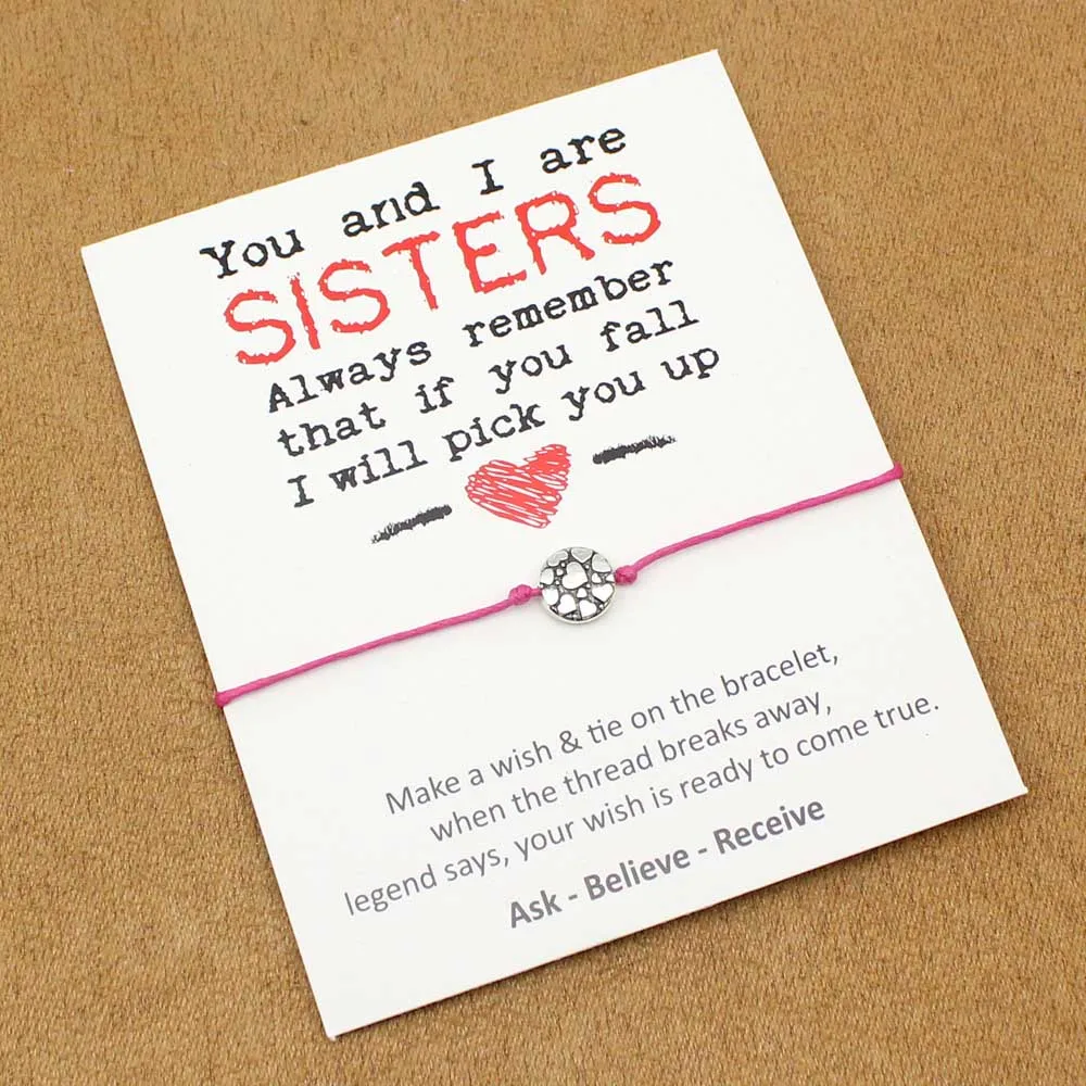 Браслет с сердцами для женщин мужчин и девочек|sisters love|sister sisterbracelet sister |