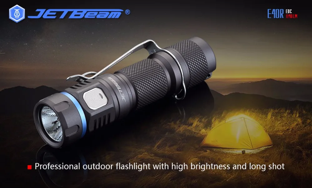 JETBeam E40R SST40 N4 BC светодиодный 1100 люмен светодиодный фонарик с 18650 литий-ионный аккумулятор Батарея для самостоятельного Defens