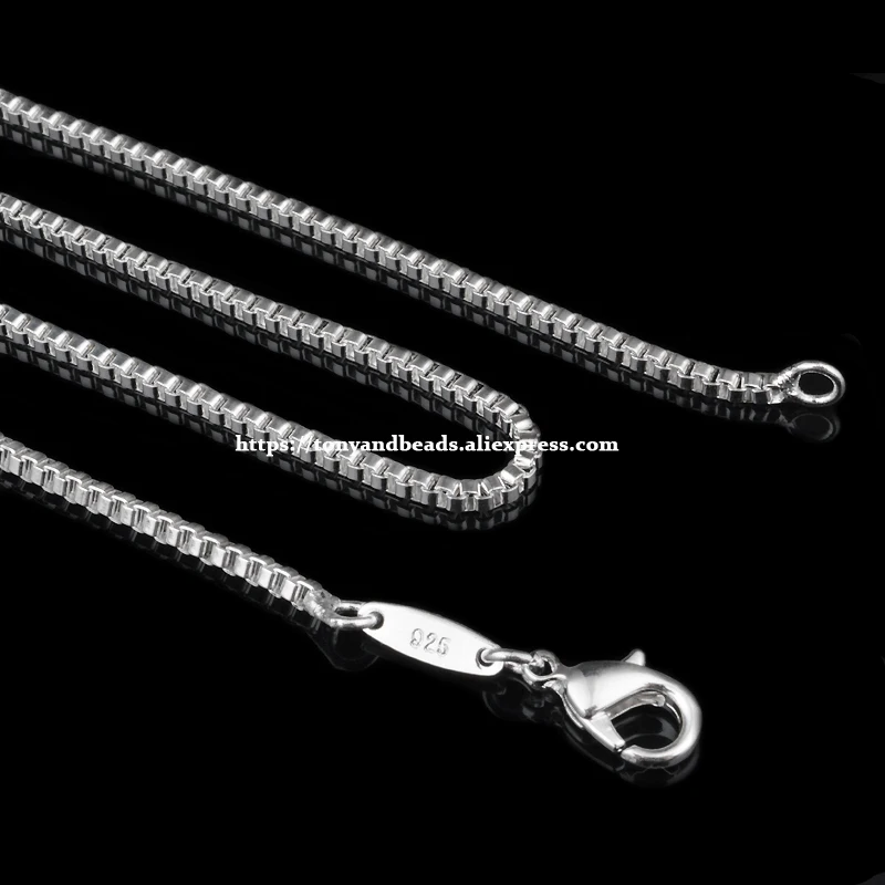 Застежка карабин Посеребренная 1 4 мм 16/18/20/22/24 дюйма|box chain|silver platedsilver chain |