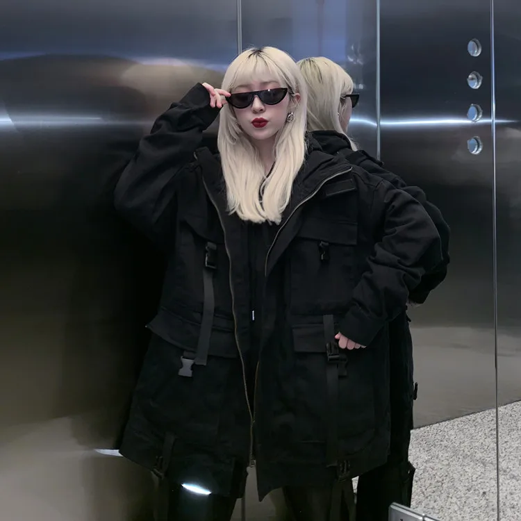 Neploe Корейская уличная одежда Harajuku черная джинсовая куртка больших размеров с карманами женские джинсовые куртки свободные BF винтажные повседневные пальто 39106