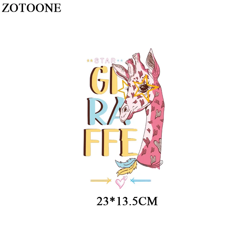 

Parches Iron-on Transfers Giraffe Letter Patches For Girl Clothes Heat Transfer Vinyl For T-shirts DIY Applique Transfer Sticker