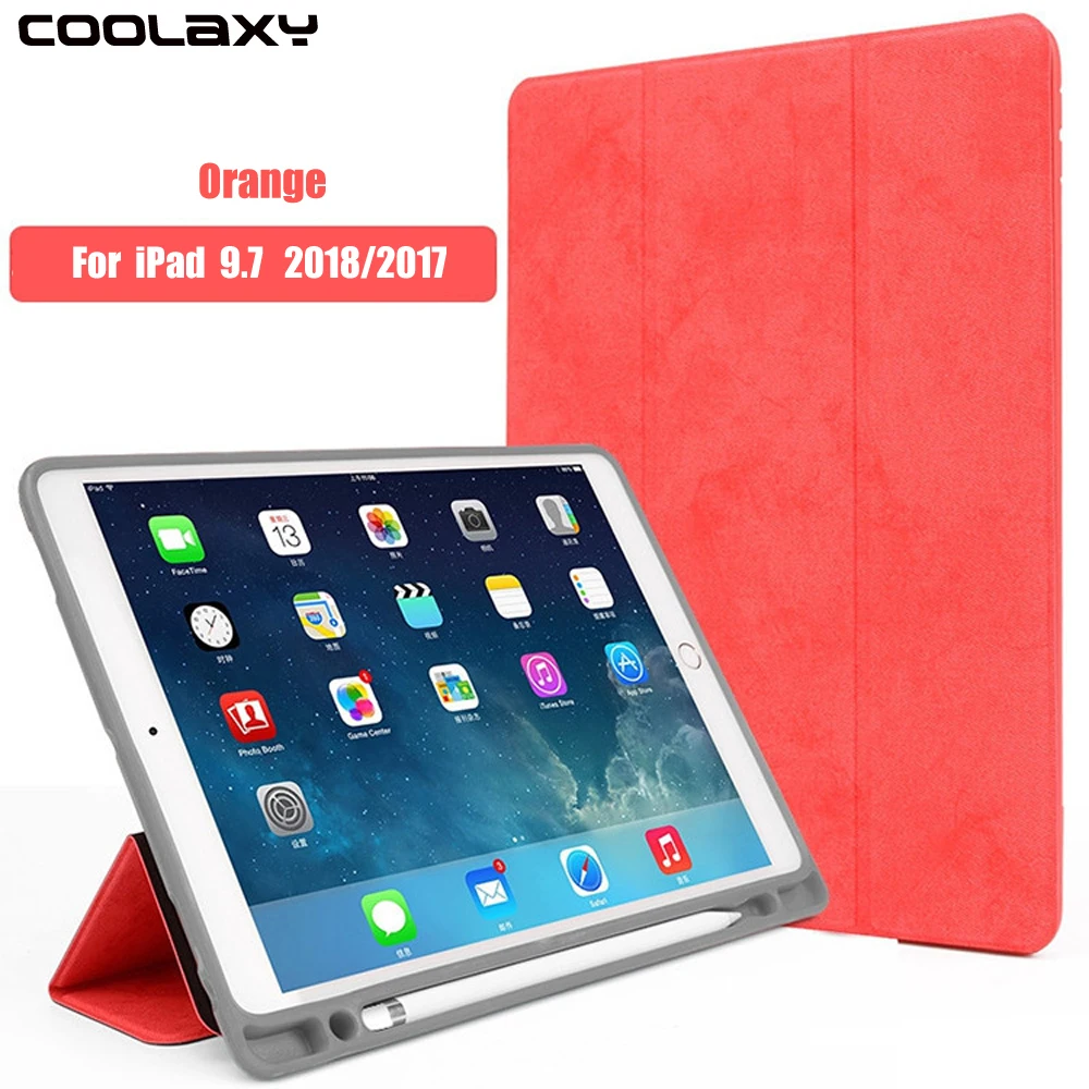 Чехол Coolaxy для IPad, мягкий силиконовый чехол для IPad, чехол-карандаш с тройной подставкой, умный чехол для Apple IPad, чехол 9,7