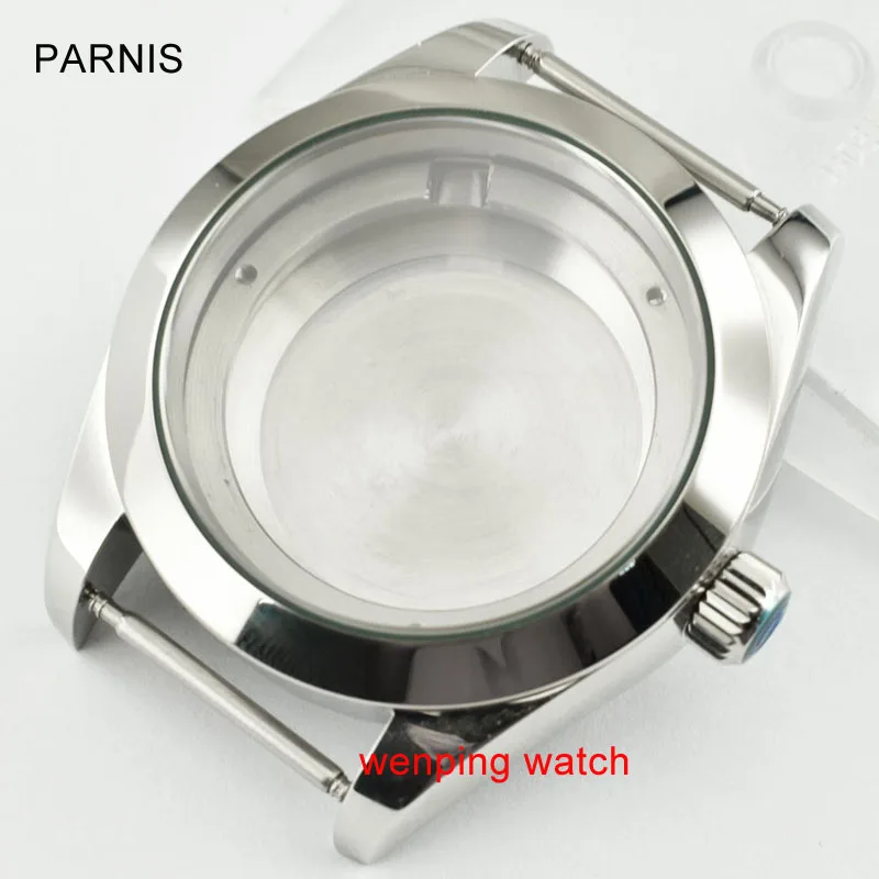 Стальной сапфировый чехол для часов Parnis 40 мм подходит Miyota 8205/8215 ETA 2836 Mingzhu DG2813/3804