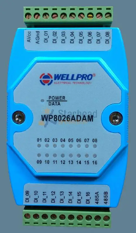 16 изолированных цифровых входных модулей 16DI сбора данных RS485 Modbus установка ADAM DIN