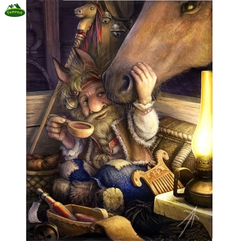 

5D алмазов картина Старый Man» и «лошадь, перекресная строчка, вышивка «сделай сам» со стразами Стразы с украшением в виде кристаллов мозаика ...