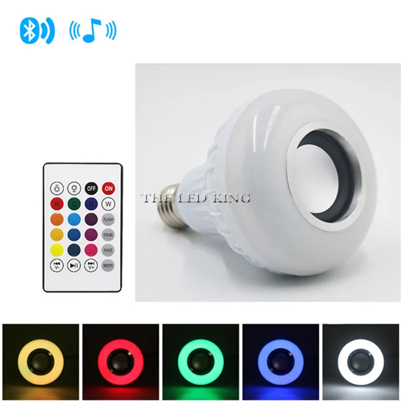 Умная светодиодная RGB лампа E27 беспроводной динамик с Bluetooth регулировкой яркости