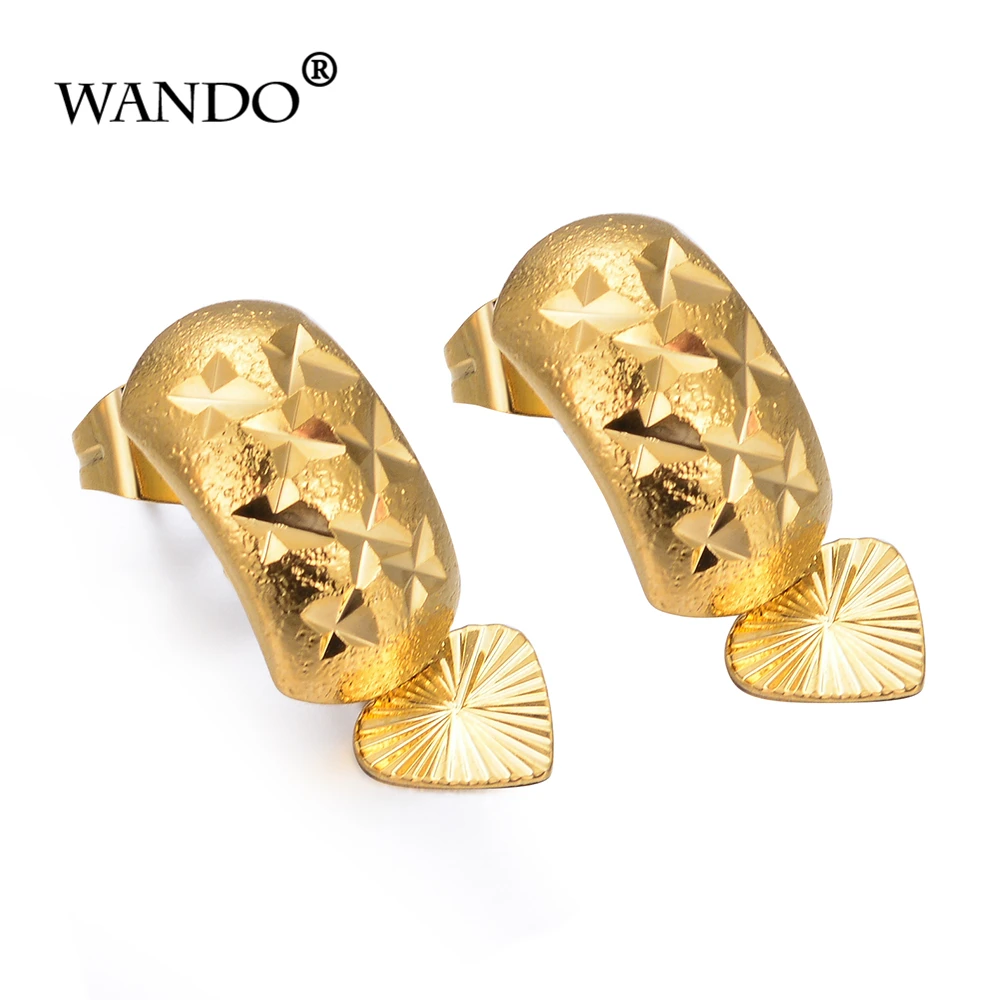 

WANDO Jewelry Wholesale Africa Earrings for Women / Girl, Gold Color Arab Middle Eastern Jewelry Mom Gifts we36