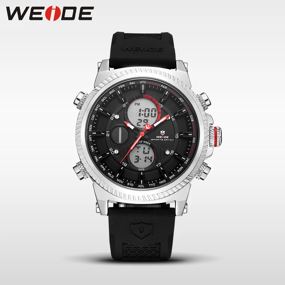 WEIDE повседневные Роскошные мужские часы спортивные цифровые автоматические