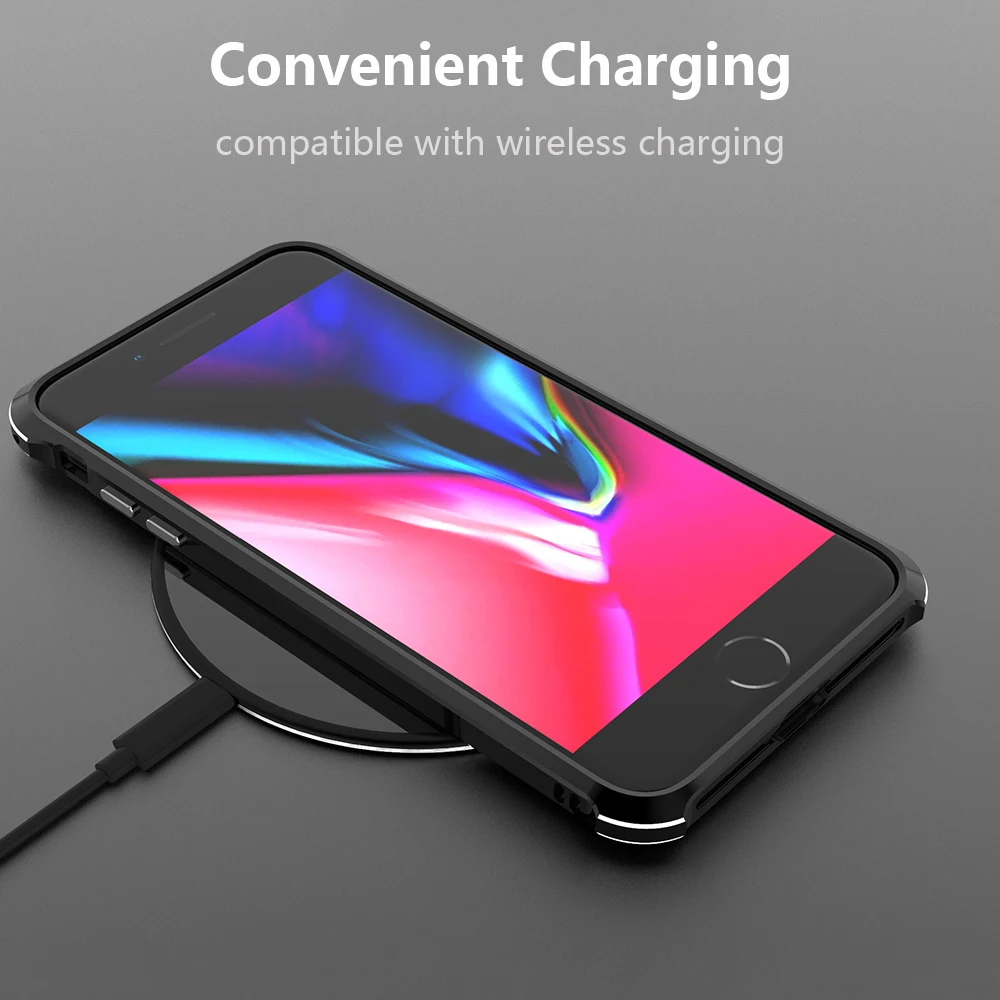 R JUST для iPhone 8 Plus чехол Роскошный милый тонкий жесткий металлический алюминиевый