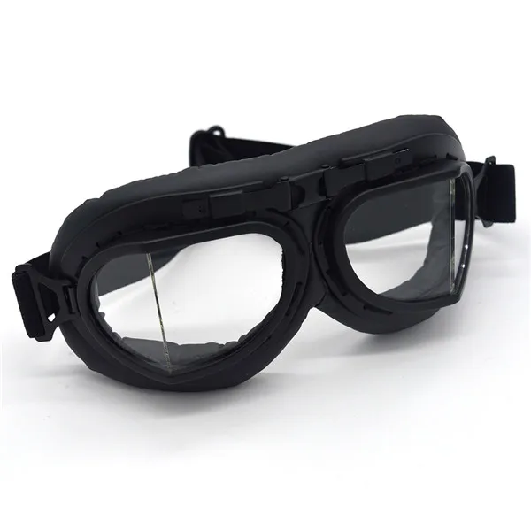 Transparents Lens Evomos мотоциклетные очки Второй мировой войны винтажные Ретро очки пилот байкер Велоспорт Солнцезащитные очки ATV Кафе Racer питбайк очки - Цвет: Transparents Lens