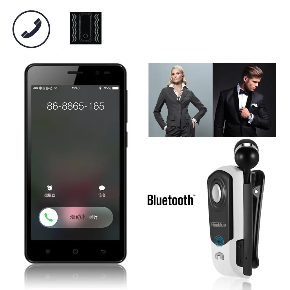 Fineblue F960 Беспроводной драйвер bluetooth наушники вызова напомнить вибрации носить клип гарнитура Спорт Bluetooth наушники Auriculares