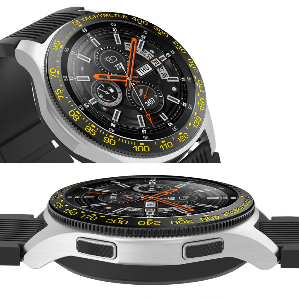 Смарт-чехол для часов samsung Galaxy watch 46 мм/42 мм/gear s3 frontier ободок кольцо клеющаяся крышка против царапин из нержавеющей стали
