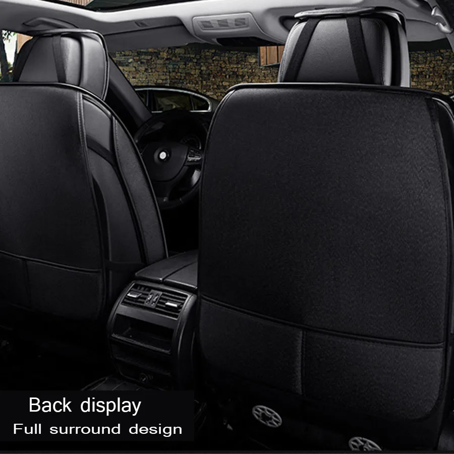 Новый 5-местный контрастный льняной чехол для автомобильного сиденья высокое