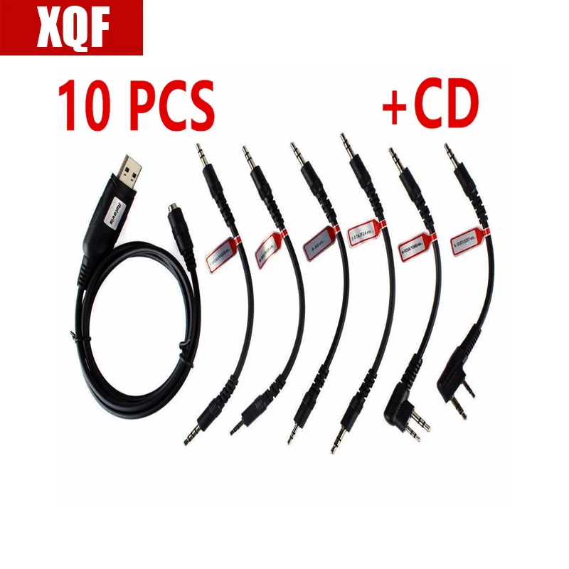 XQF 10 шт. 6 в 1 USB кабель для программирования Motorola YAESU HYT ICOM BAOFENG KENWO двухстороннее