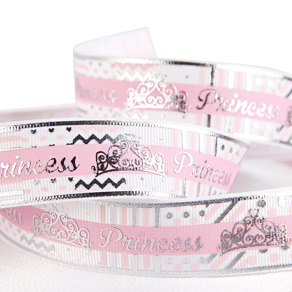 

david angie 1"25mm sliver foil crown stars starfish Grosgrain Ribbon Tape 5 Yards,DIY Party Decoration Material,5Yc3011