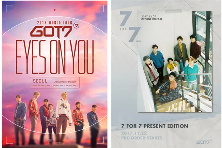 [MYKPOP] GOT7 роскошный подарочный набор CD+ почтовая карта+ Фотокнига+ нагрудник+ закладки+ хрустальные карты+ бумажный пакет SA18110708