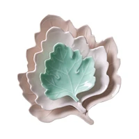 ceramic plate snacks dish food tray maple leaf shape tray flat plate irregularity solid dinnerware sauce dishes vajilla 1pcs
