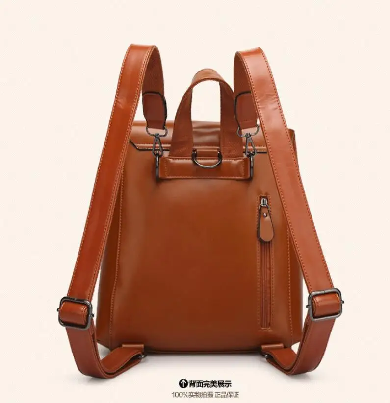 Новинка 2019 женский рюкзак из масляной и вощеной кожи универсальный
