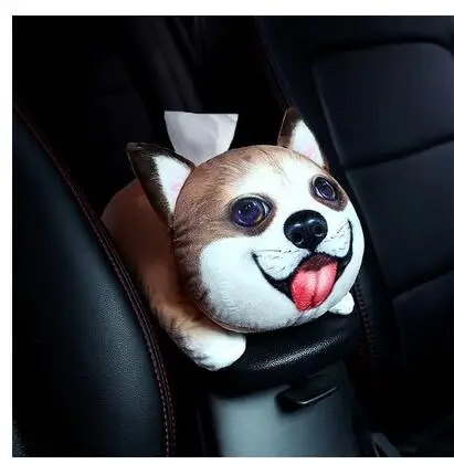 1pc paper holder Автомобильная кошка Huskie собака плюшевое покрытие ремня безопасности подголовник для шеи бумажное полотенце Чехол держатель ткани мягкая игрушка подарок для девочки - Цвет: 1pc paper holder