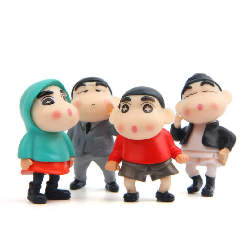 Crayon Shinchan 4 Модные версии милых выражений Аниме фигурки Детские игрушки|Игровые и