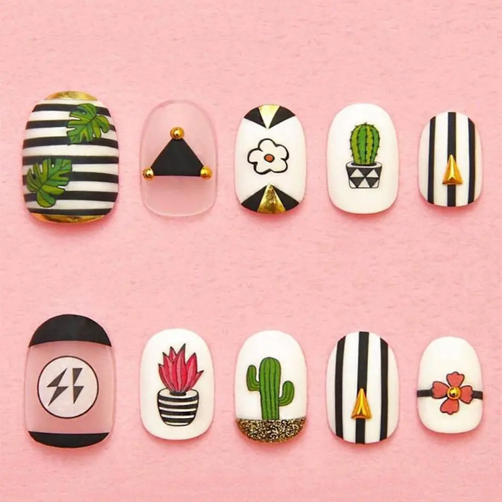 1 Sheet New Arrival Cactus Avocado Flower Fruit Paper Nail Sticker DIY Applique Manicure Pattern Letters | Красота и здоровье