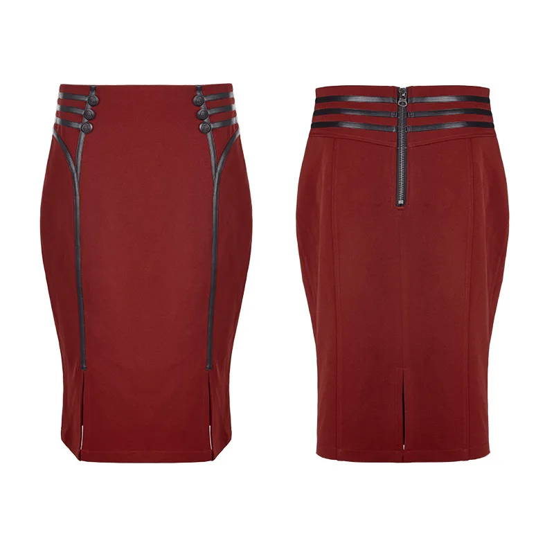 Женская юбка в стиле милитари облегающая готическом для работы вечеринки