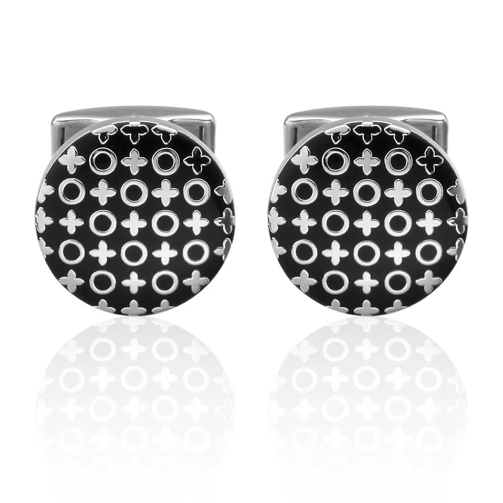 Классические маленькие круглые французские рубашки модные черные запонки для