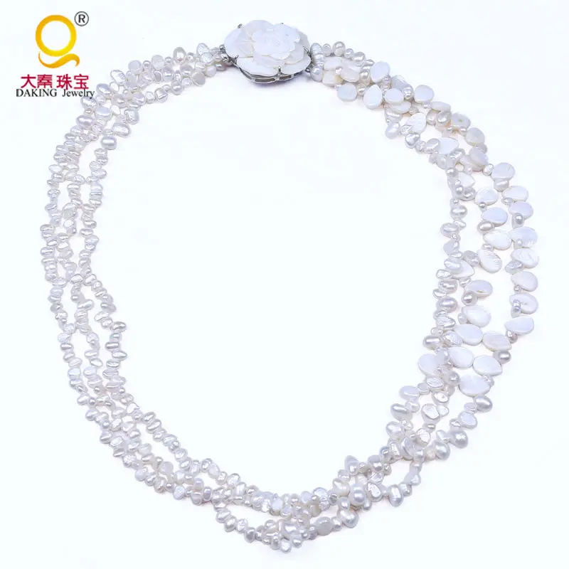 2016 Очаровательная Жемчужина в стиле барокко красивая Цветочная форма ожерелье с