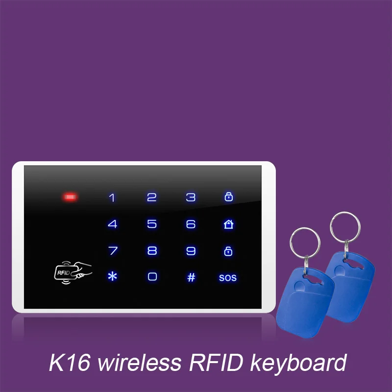 Set 16 DIY K52 4," сенсорный экран Wi-Fi GSM сигнализация Охранная Сигнализация приложение контроль PIR датчик двери дымовая сигнализация Вспышка Сирена - Цвет: Set 16