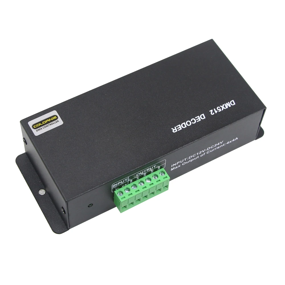 Бесплатная доставка DHL 4 шт./лот DMX контроллер DMX512 декодер 4CH DC 12-24 В светодиодные RGBW