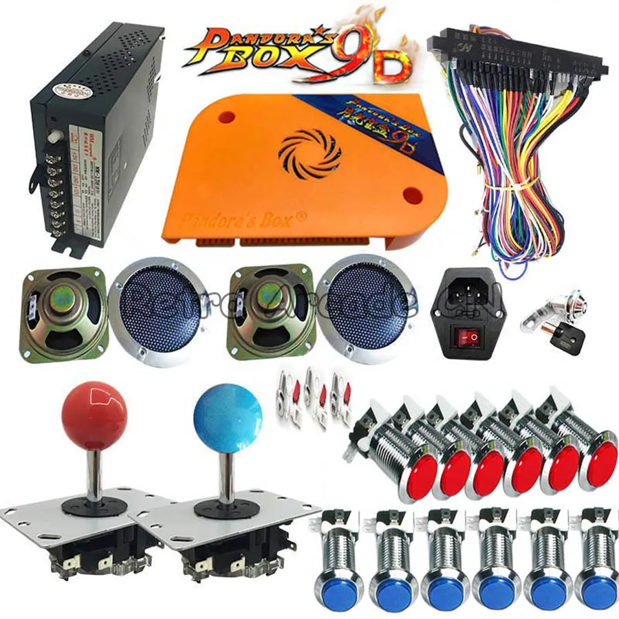 copy sanwa joystick Аркадная игра DIY kit Pandora Box 9D 2222 в 1 с блоком питания копия Sanwa Джойстик светодиодный кнопка для аркадного шкафа Jamma - Цвет: copy sanwa joystick