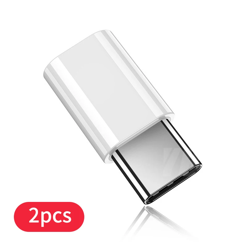 2pcs White YBD type-c штекер Micro USB Женский адаптер OTG Micro USB-type C зарядное устройство переходник конвертер Micro USB к USB c адаптер - Цвет: 2pcs White