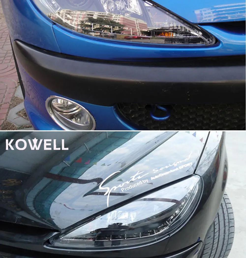 KOWELL автомобильный Стайлинг для peugeot 206 фара 2004-2008 V1 Ангел безопасные для зрения лампы Светодиодные фары фара led drl проектор фара