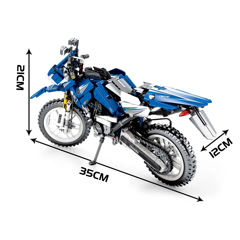 799 шт Yamaha Technic синий откат крейсерский мотоцикл строительные блоки игрушки 701702 |